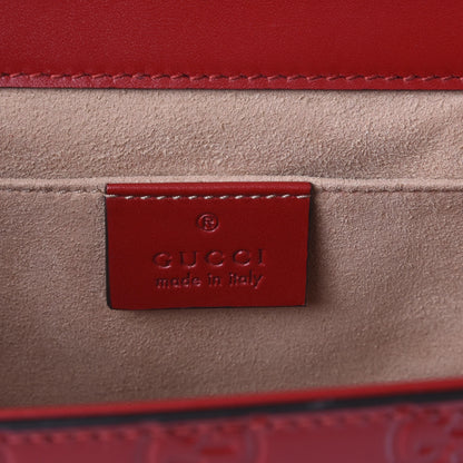Gucci Guccissima Small Padlock Shoulder Bag Hibiscus Red 9 of 10