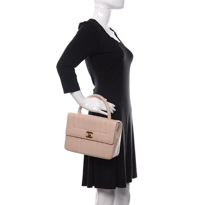 Chanel Caviar Vertical Quilted Kelly Flap Bag Light Beige 2 of 12