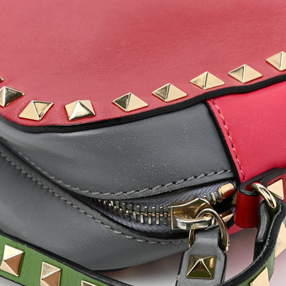 Valentino Garavani Vitello Colorblock Rockstud Camera Crossbody Bag Deep Rose Clover 10 of 12