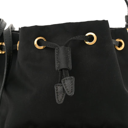 Prada Nylon Vela Saffiano Mini Bucket Crossbody Bag Black 8 of 10