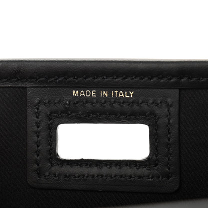 Fendi Glazed Fabric Vitello Century FF 1974 Stamp Patch Mini Peekaboo Defender Cover Mogano Panna Black 7 of 10