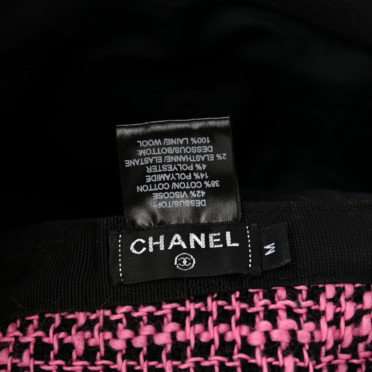 Cotton Tweed CC Snowflake Cap Hat M Pink Black