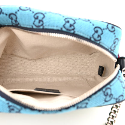 Gucci Monogram Multicolor Matelasse Diagonal Small GG Marmont Chain Shoulder Bag Pink Blue Green Red Light Blue 5 of 10