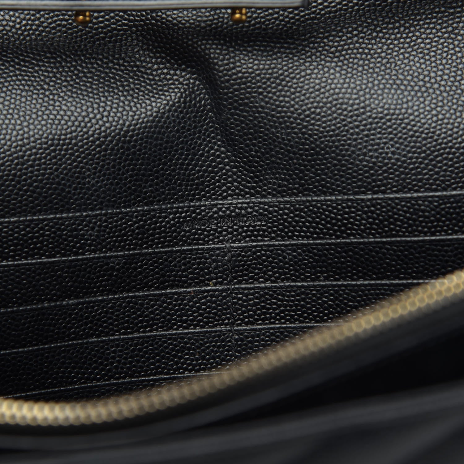 Saint Laurent Grain De Poudre Matelasse Chevron Monogram Chain Wallet Black 7 of 15