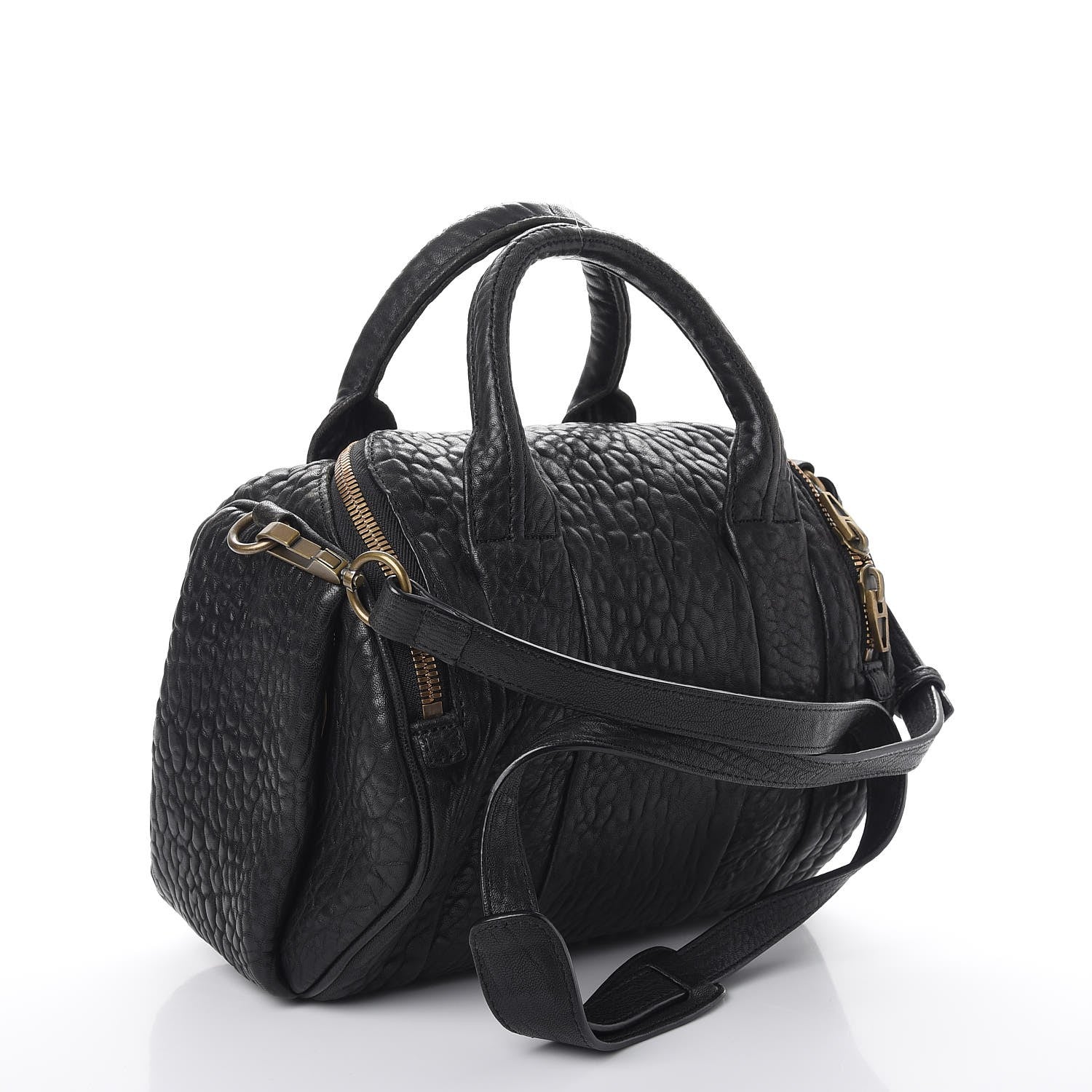 Alexander Wang Pebbled Lambskin Rockie Black Gold Hardware 3 of 11