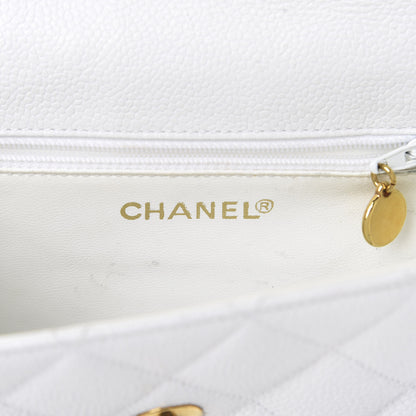 Chanel Caviar Quilted Single Flap Shoulder Bag White 5 of 15