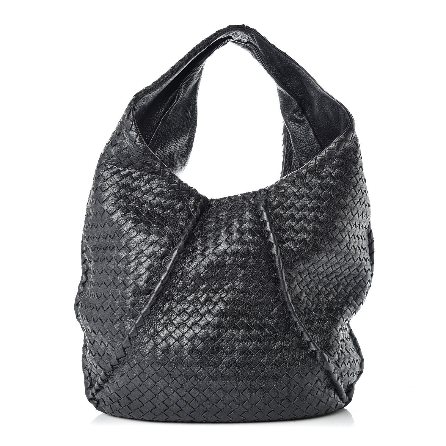 Bottega Veneta Cervo Intrecciato Large Simple Hobo Gunmetal 1 of 9