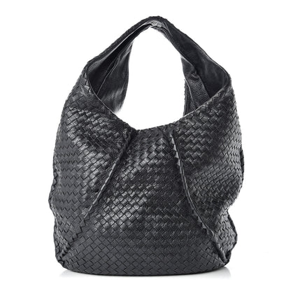 Bottega Veneta Cervo Intrecciato Large Simple Hobo Gunmetal 1 of 9