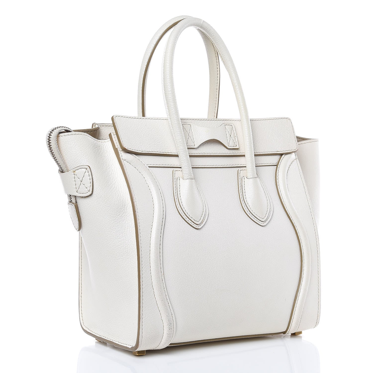 Celine Goatskin Micro Luggage White 3 of 18