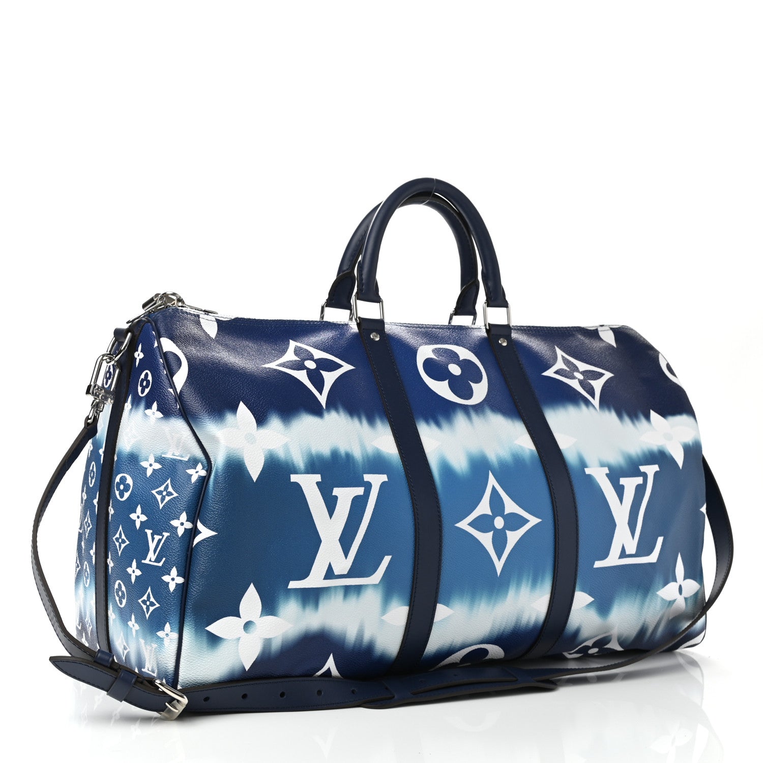 Louis Vuitton Monogram Escale Keepall Bandouliere 50 Blue 3 of 12