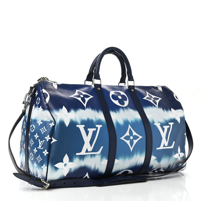 Louis Vuitton Monogram Escale Keepall Bandouliere 50 Blue 3 of 12