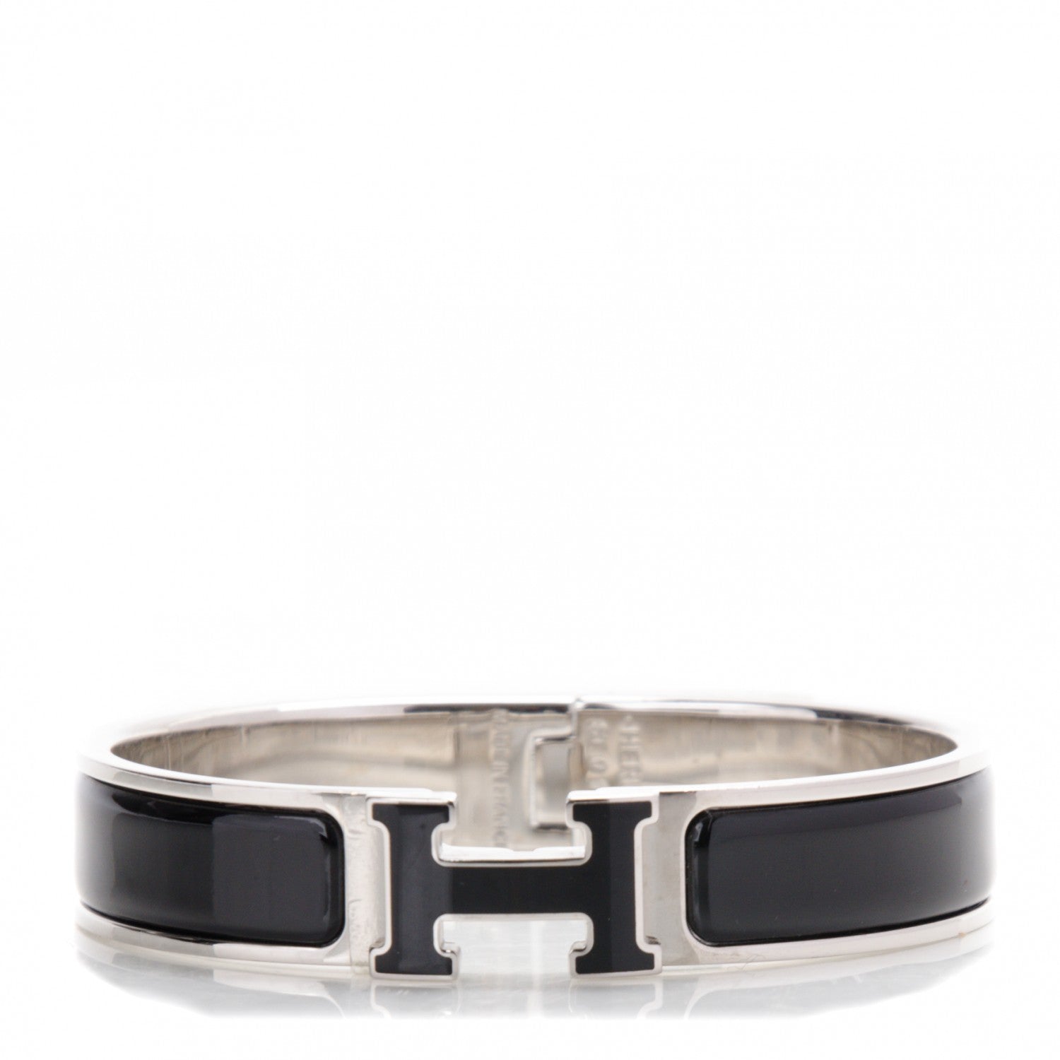 Hermes Enamel Narrow Clic Clac H Bracelet PM Black 1 of 4