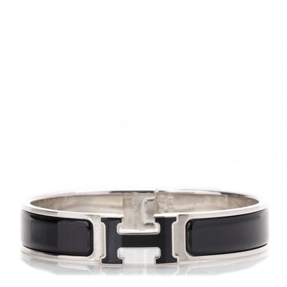 Hermes Enamel Narrow Clic Clac H Bracelet PM Black 1 of 4