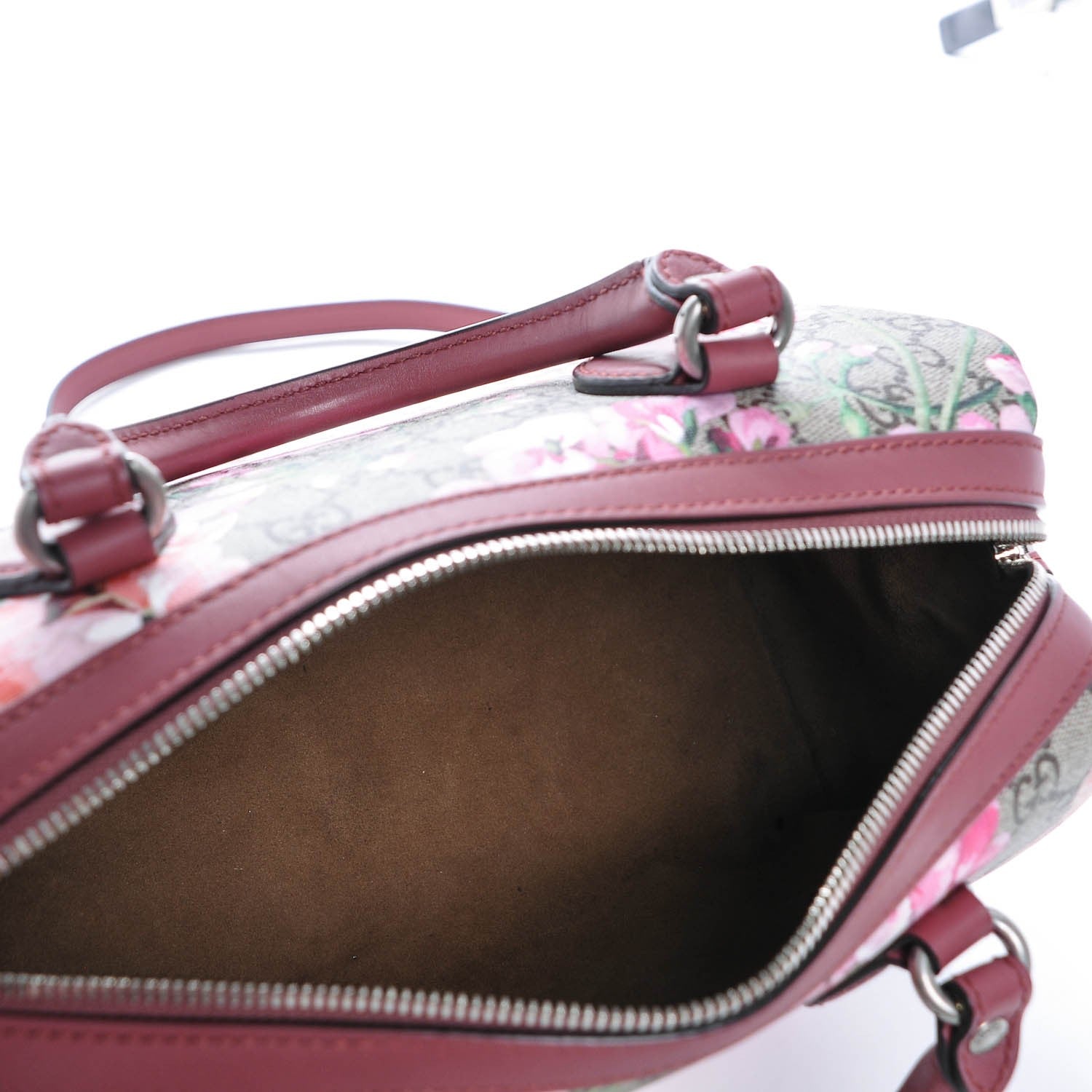 Gucci GG Supreme Monogram Blooms Small Boston Beige Multicolor Dry Rose 5 of 6