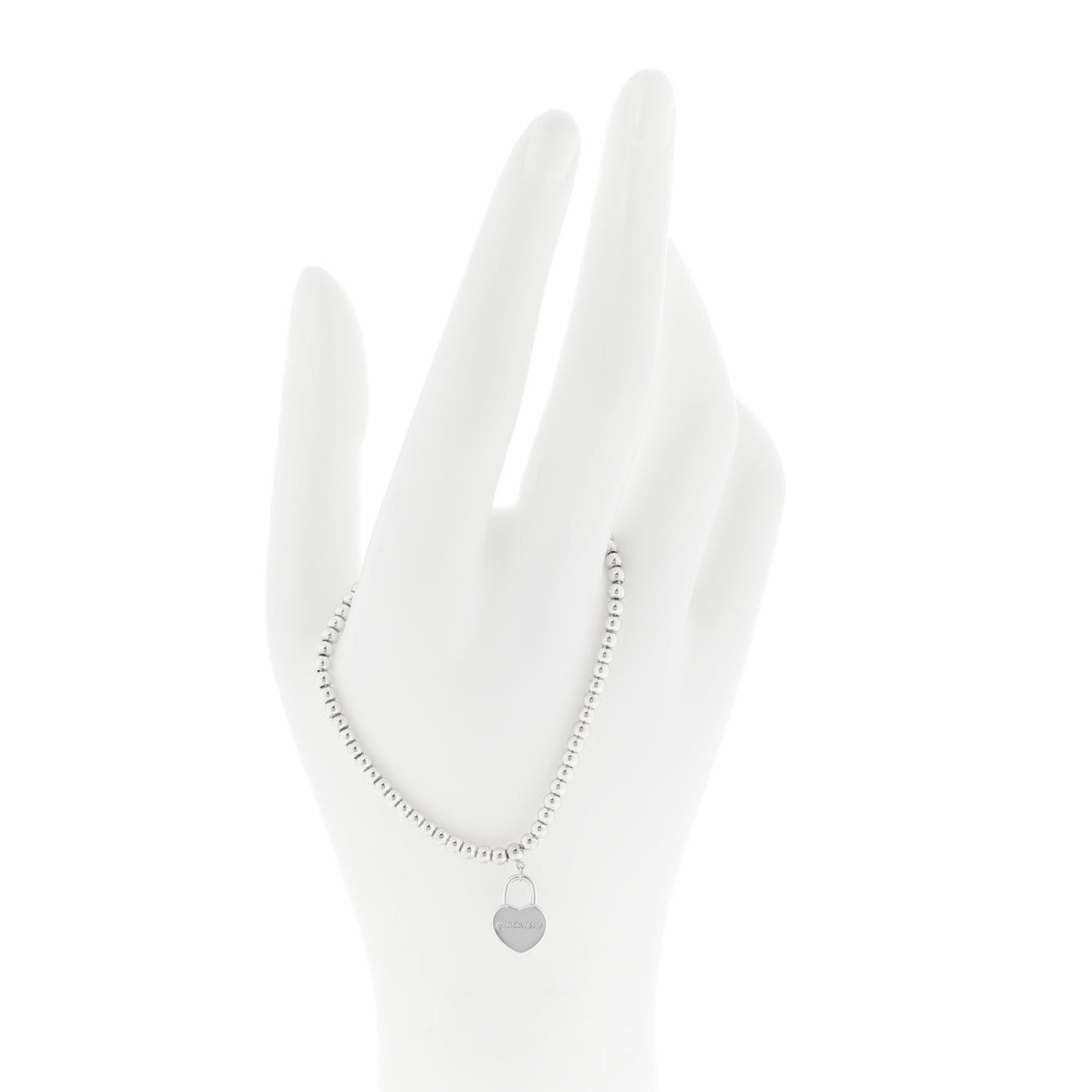 Sterling Silver 3mm Return to Tiffany Heart Lock Bead Bracelet