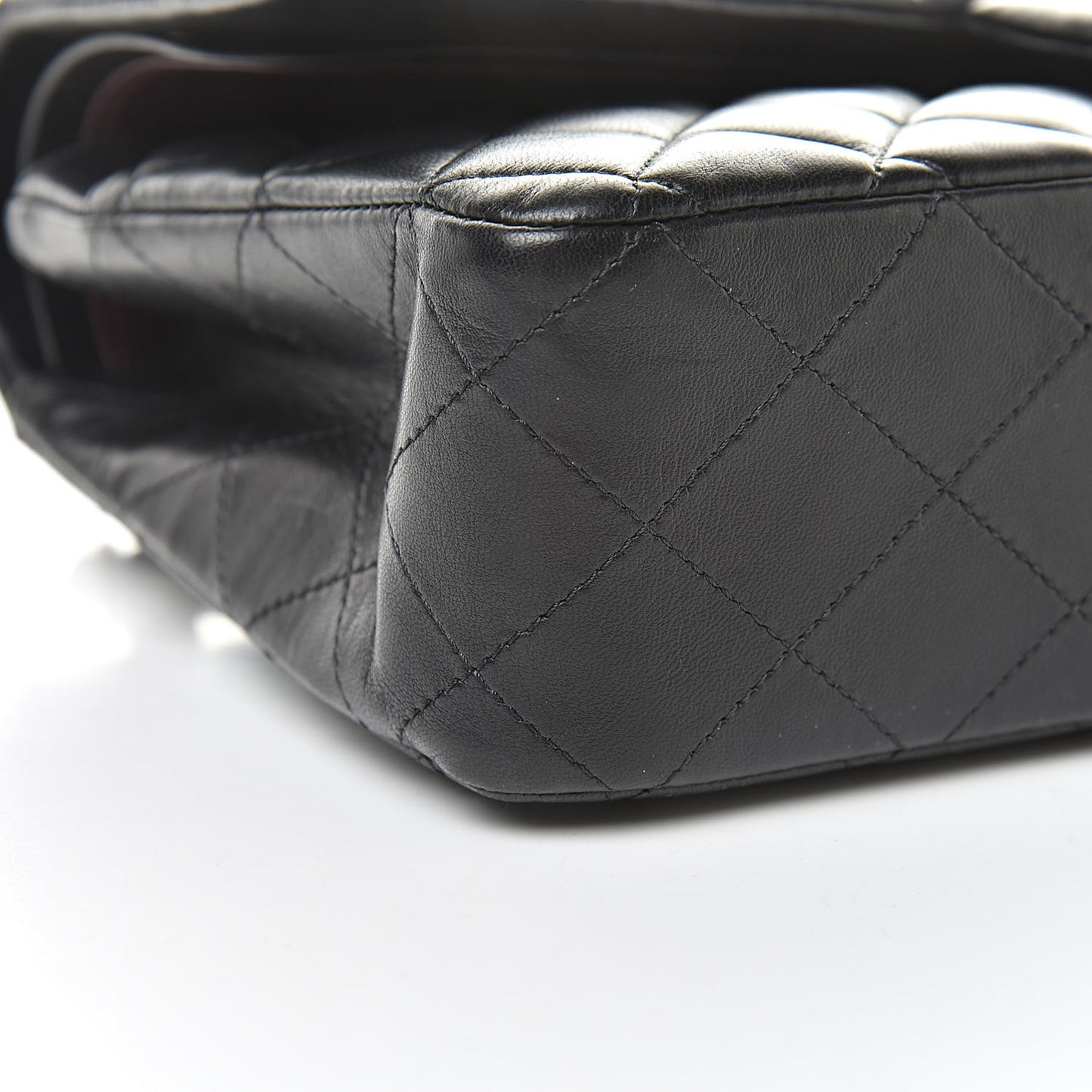 Lambskin Quilted Medium Double Flap Black