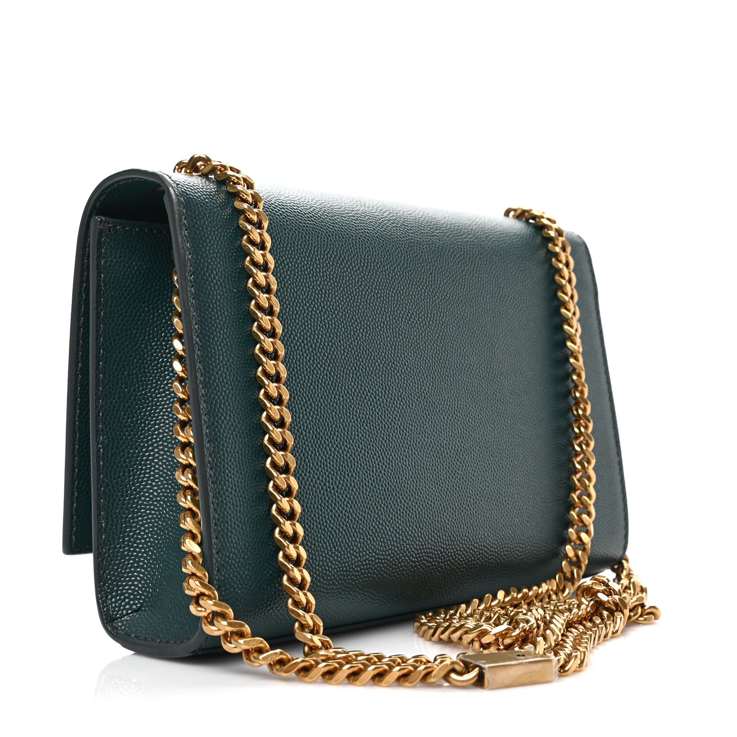Saint Laurent Grain De Poudre Small Monogram Kate Satchel Sea Turquoise 3 of 8