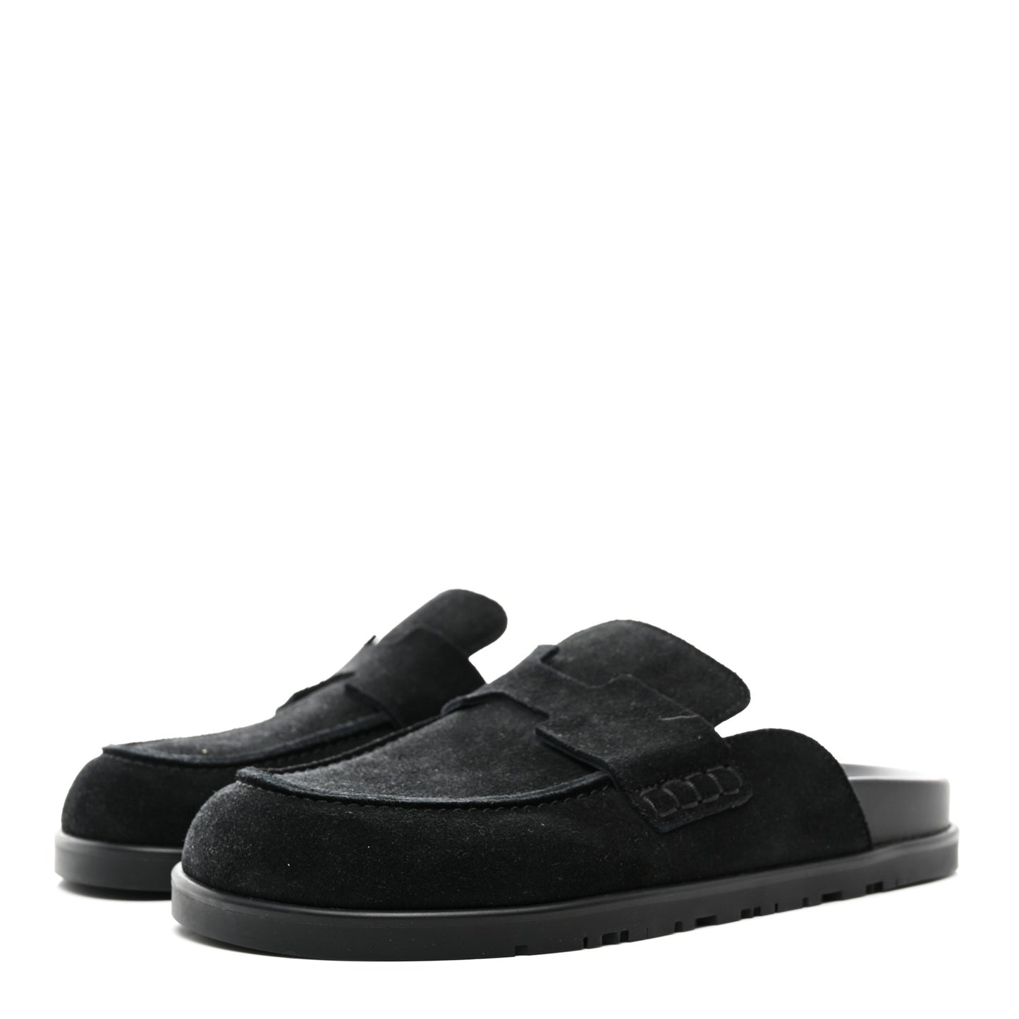 Suede Calfskin Go Mules 36 Black