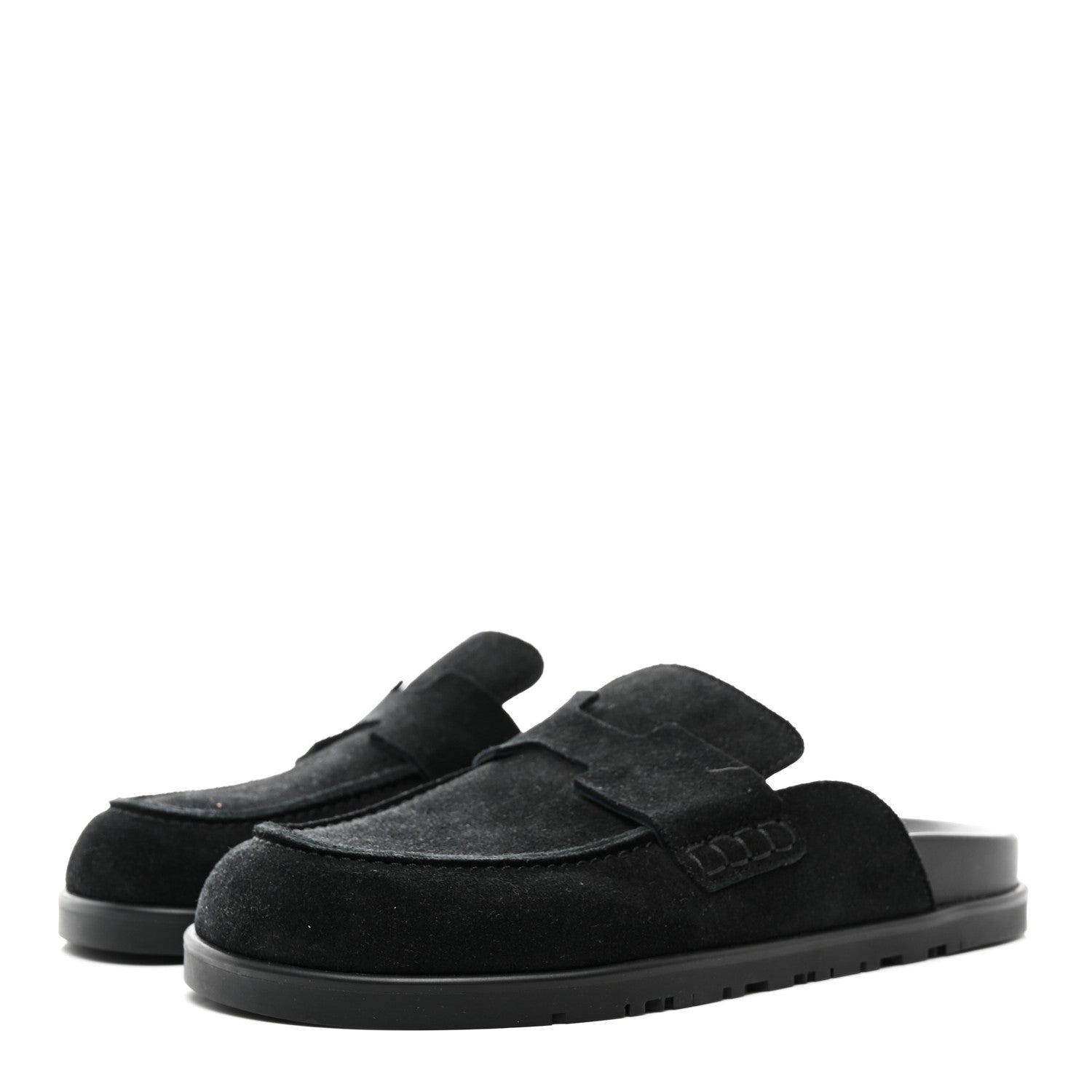 Hermes Suede Calfskin Go Mules 36 Black 3 of 9