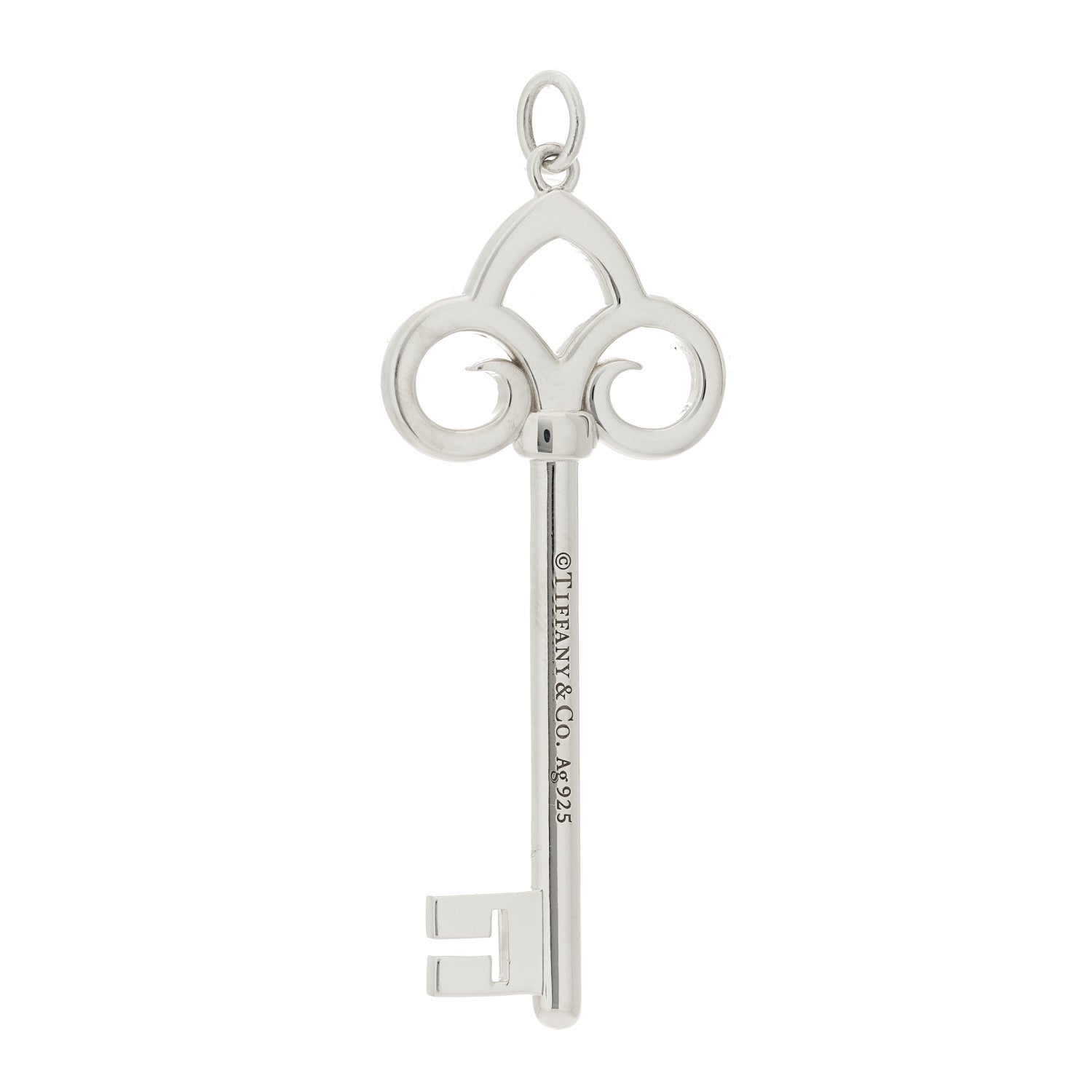 Tiffany Sterling Silver Fleur De Lis Key Pendant 3 of 3