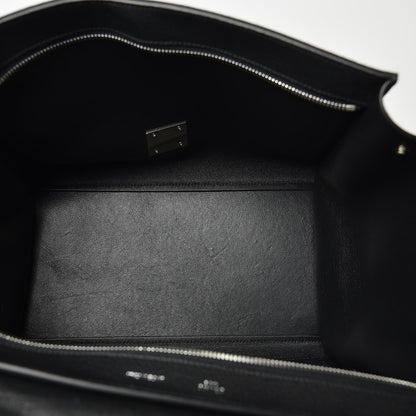 Celine Drummed Calfskin Suede Medium Trapeze Black 6 of 9