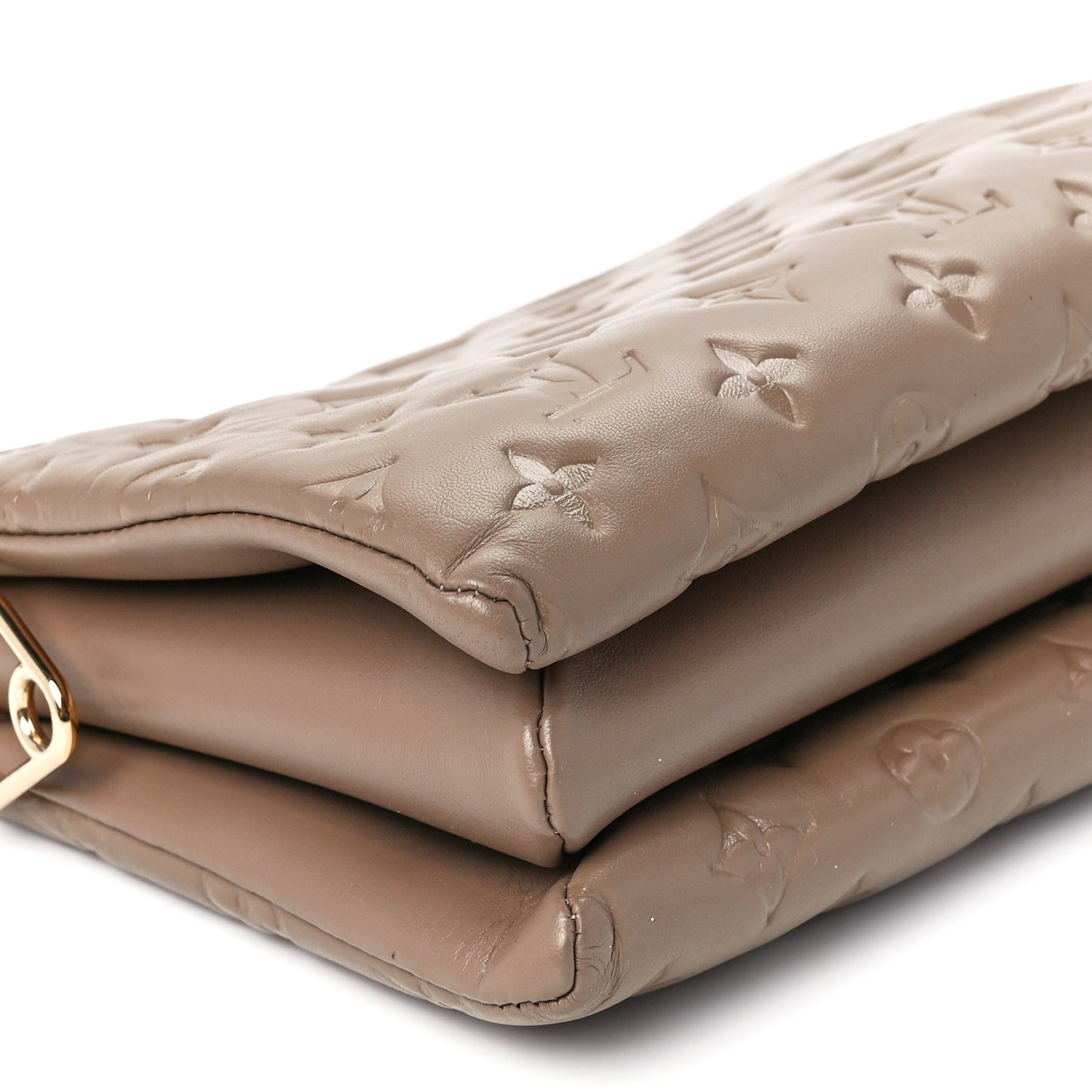 Lambskin Embossed Monogram Coussin PM Taupe