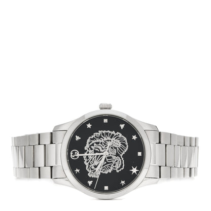 Gucci Stainless Steel 38mm G-Timeless Tiger Quartz Watch Black 2 of 6