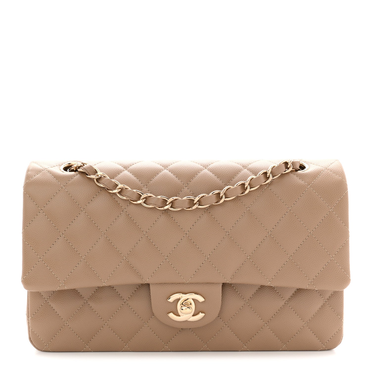 Chanel Caviar Quilted Medium Double Flap Beige 1 of 12