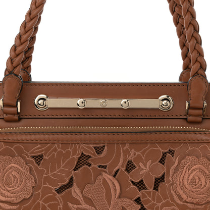 Valentino Garavani Vitello Lace Demetra Satchel Cognac 7 of 10