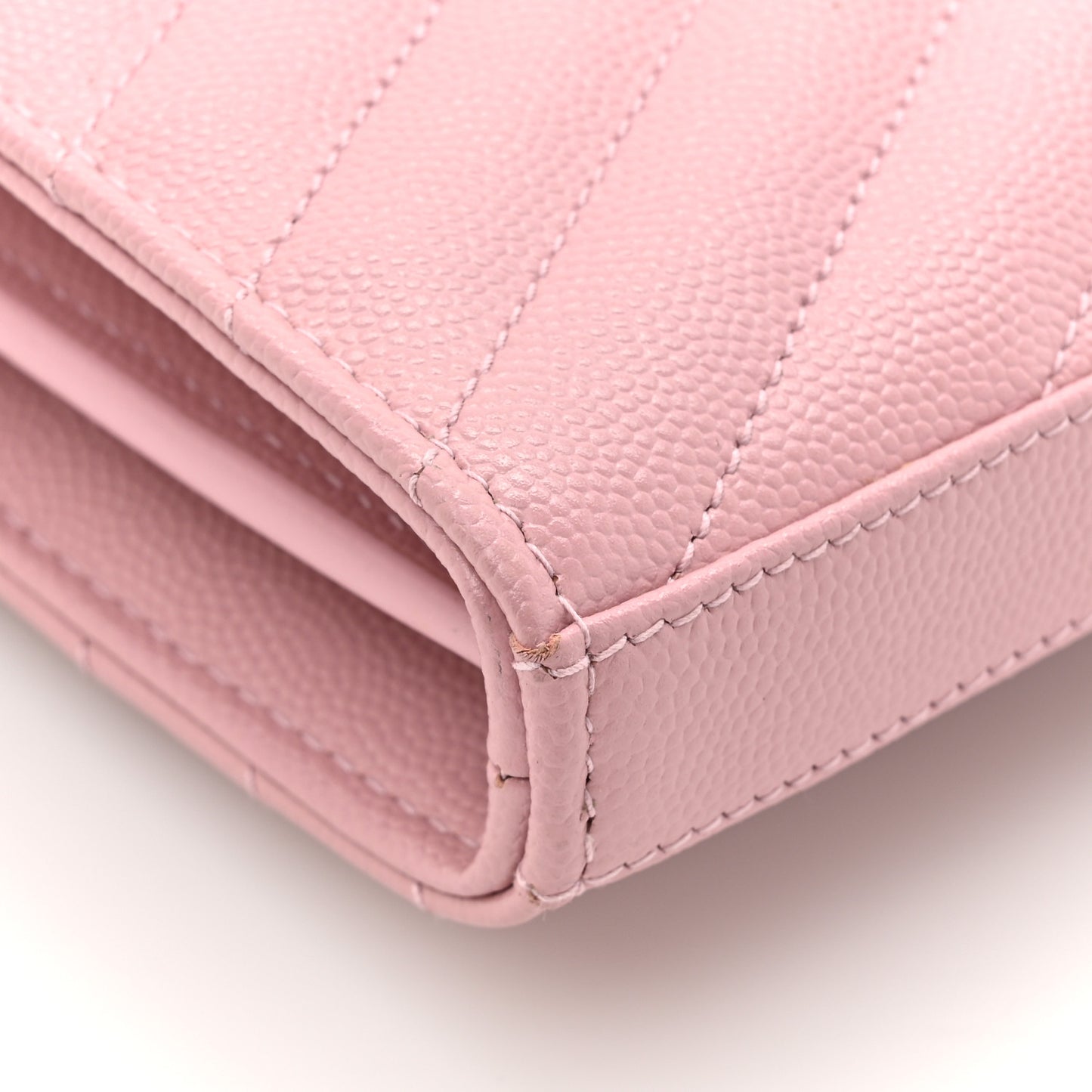 Grain De Poudre Matelasse Chevron Monogram Chain Wallet Tender Pink