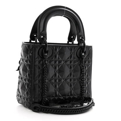 Christian Dior Calfskin Diamond Cannage Mini Lady Dior Black 3 of 11