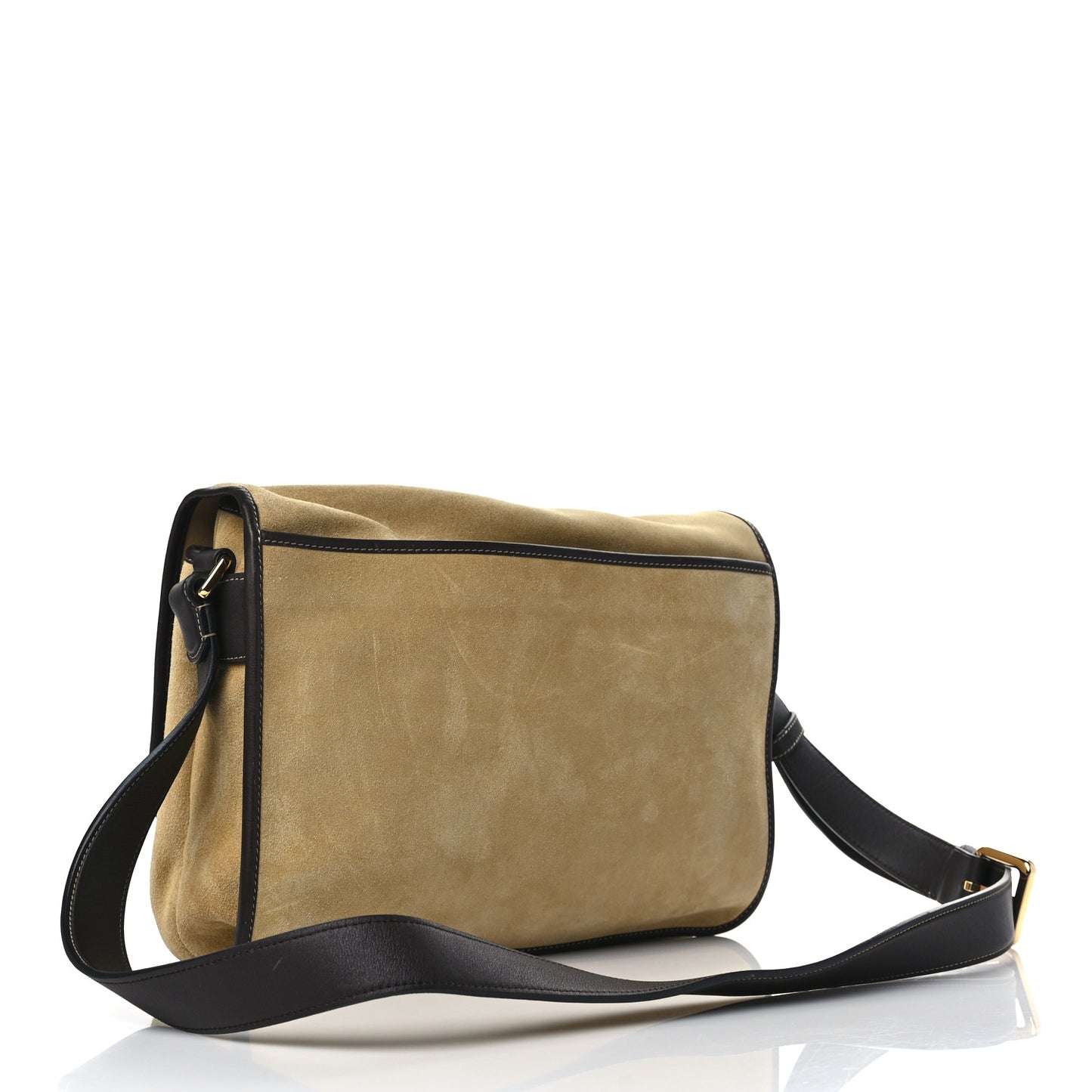 Suede Messenger Bag Gold