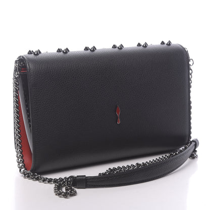 Christian Louboutin Calfskin Spikes Loubinthesky Paloma Clutch Black 3 of 12