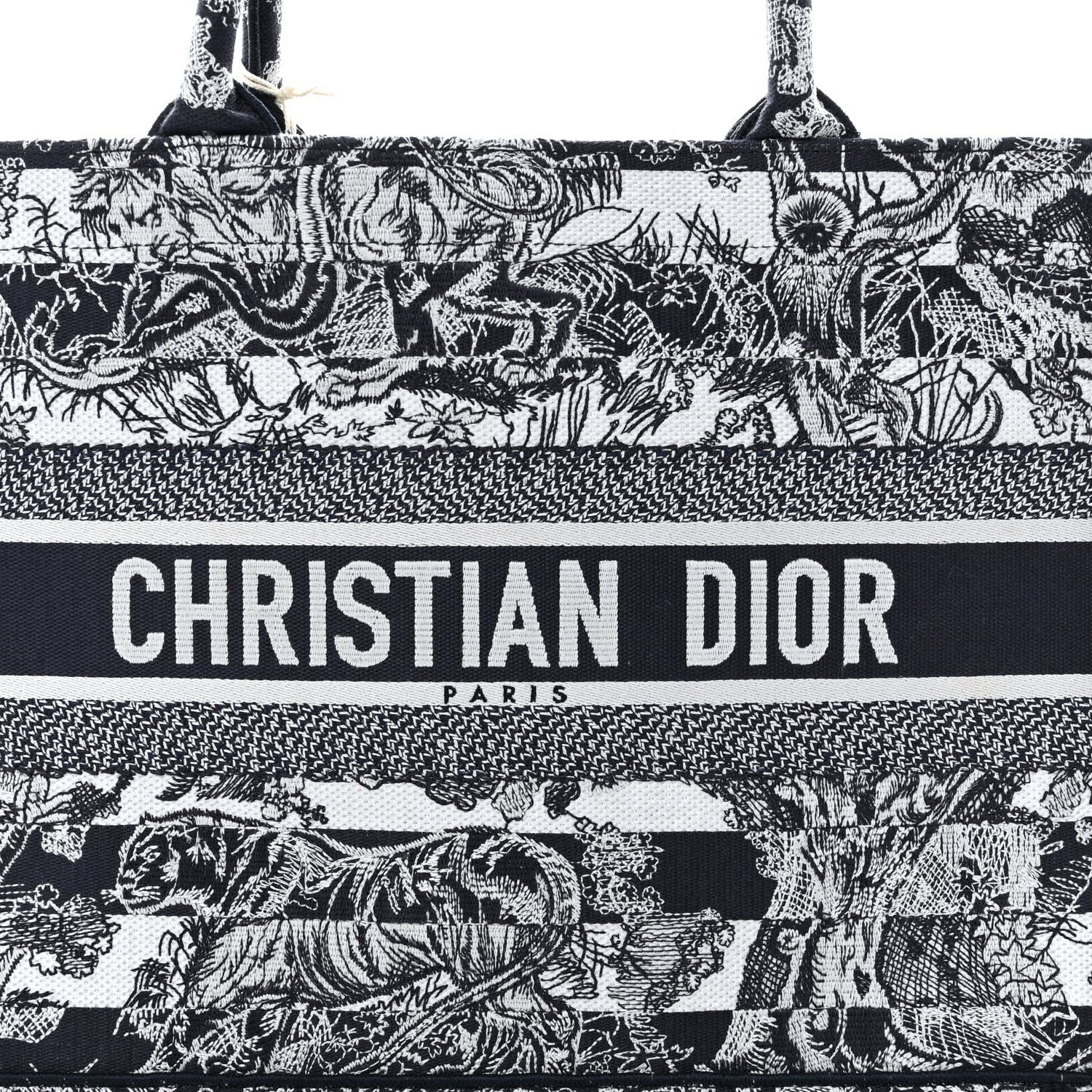 Christian Dior Canvas Embroidered Medium Dioriviera Toile De Jouy Book Tote Blue 7 of 9