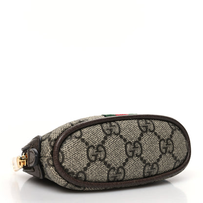 Gucci GG Supreme Monogram Web Ophidia Dome Key Pouch Beige New Acero 4 of 11