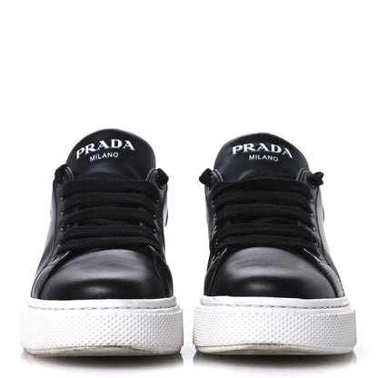 Prada Vitello Soft Womens Low Top Sneakers 35 Black 3 of 8