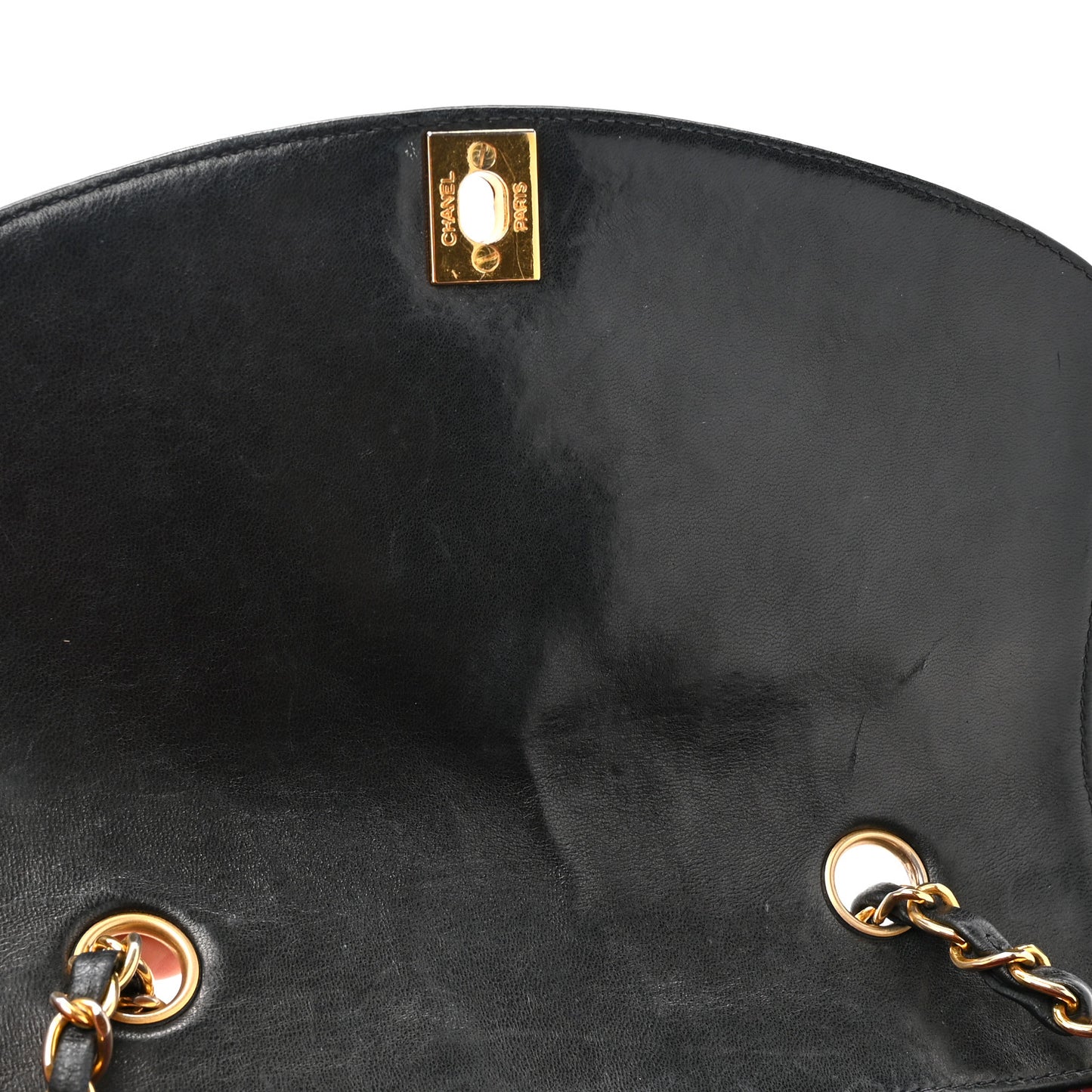 Lambskin Quilted Small Single Flap Black