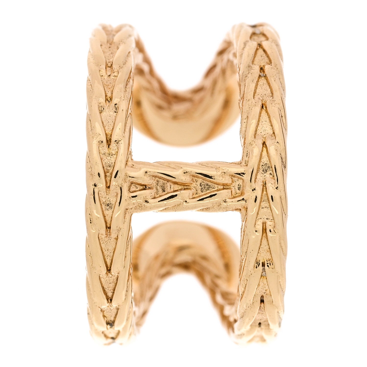 Hermes 18K Yellow Gold PM Chaine d'Ancre Danae Single Cuff Earring 1 of 6