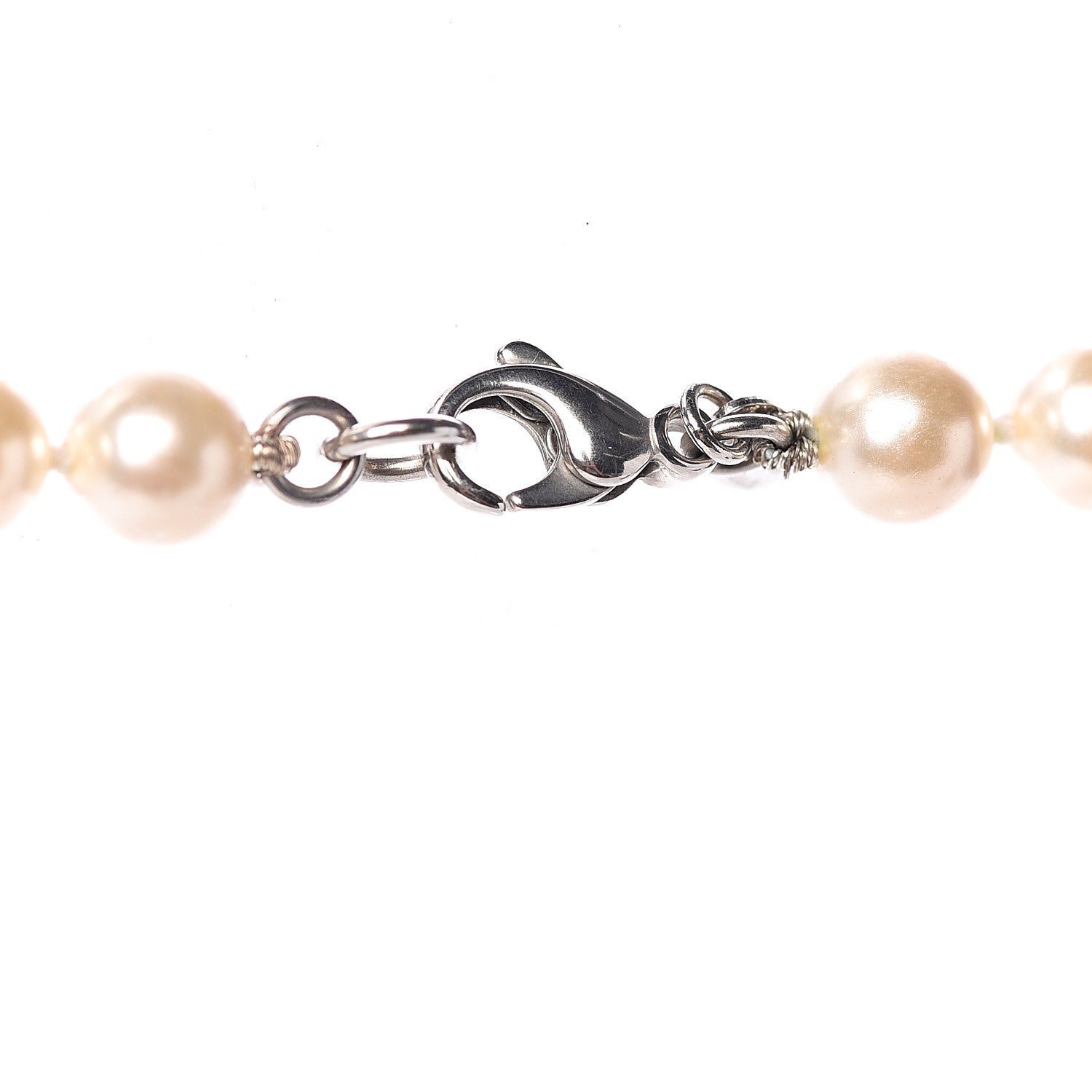 Chanel Pearl CC Long Necklace Silver 4 of 6