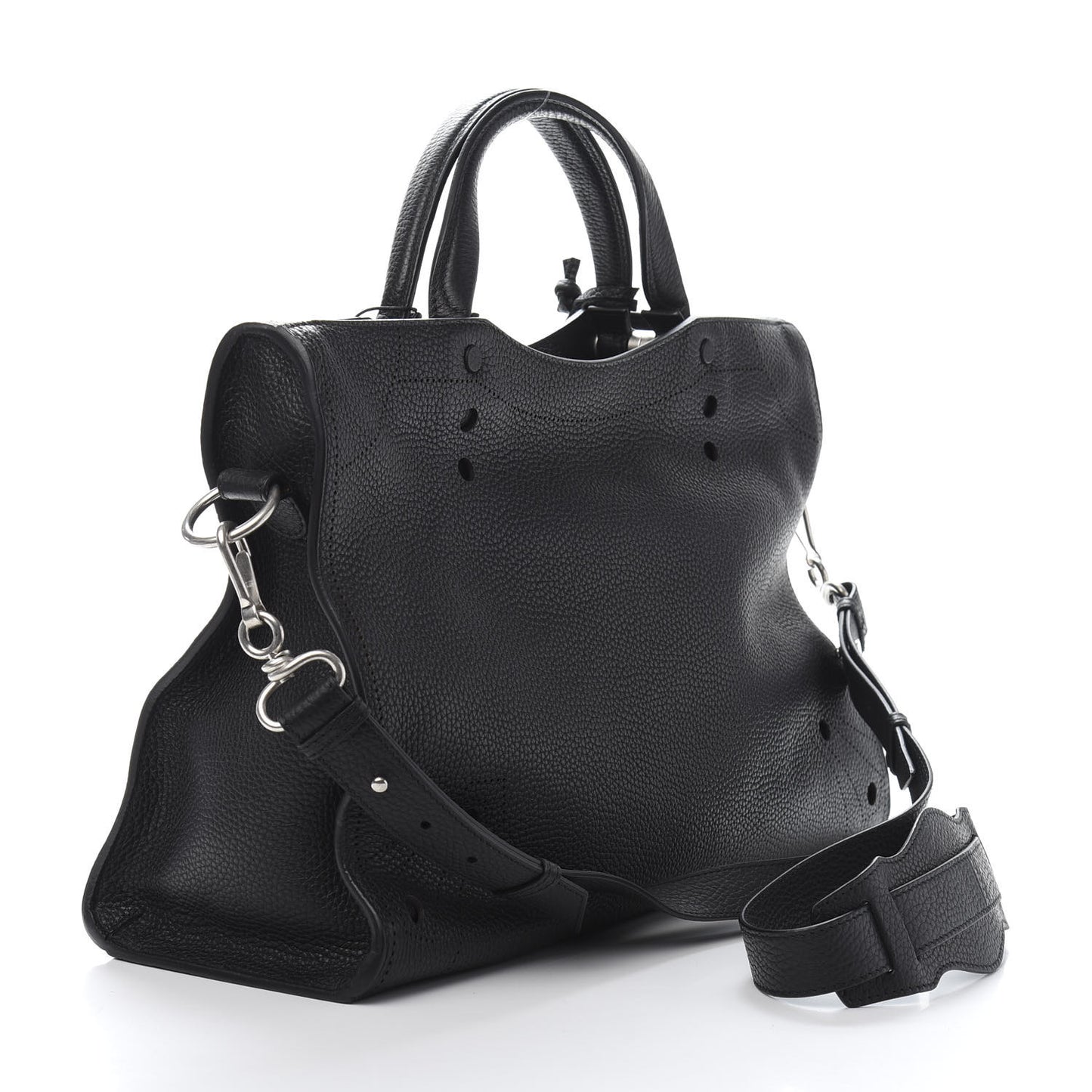 Veau Grana Perforated Blackout Hardware City Black