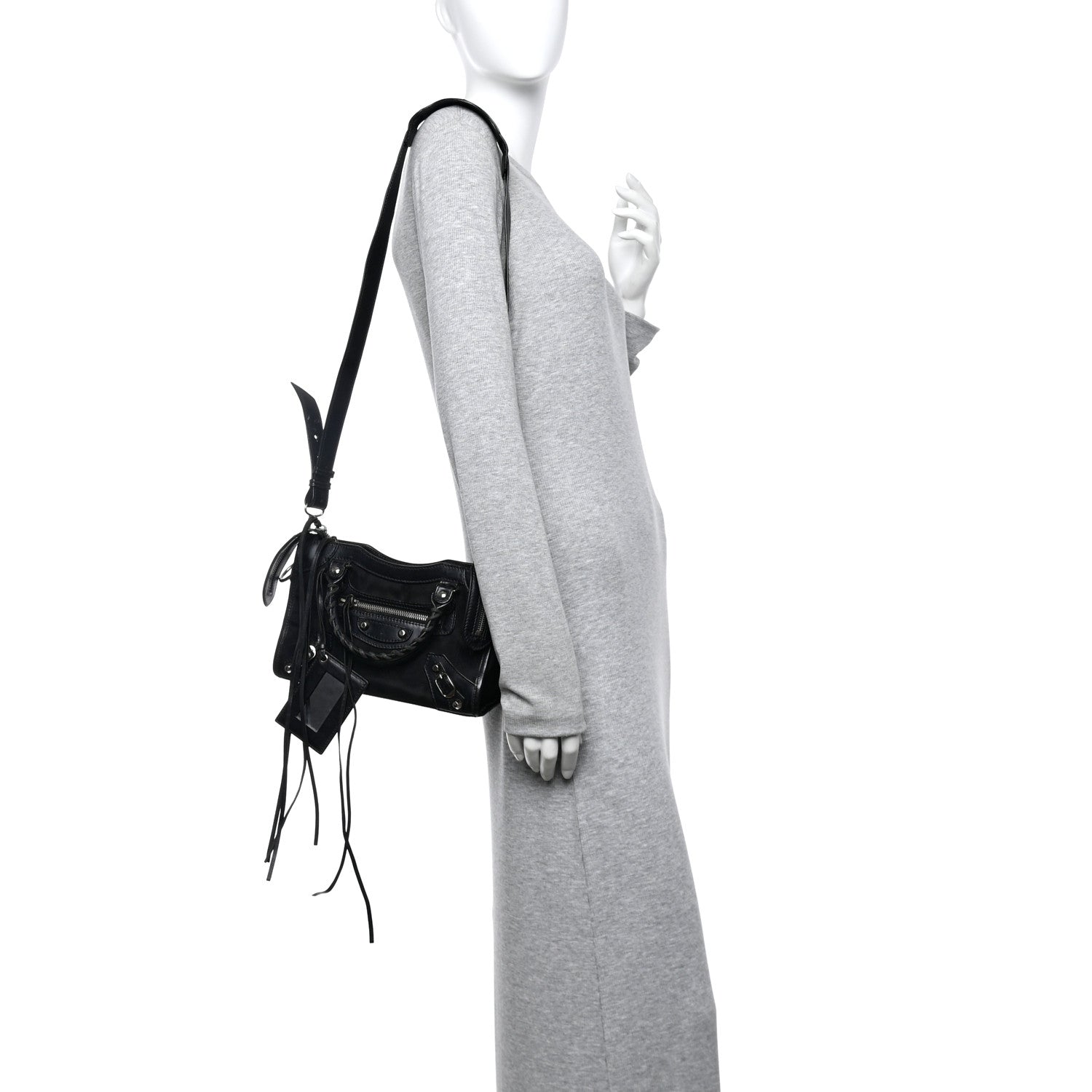 Balenciaga Mesh Calfskin Classic Silver Hardware Mini City Black 2 of 13