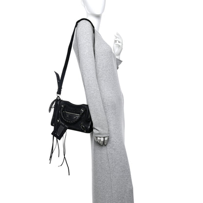 Balenciaga Mesh Calfskin Classic Silver Hardware Mini City Black 2 of 13