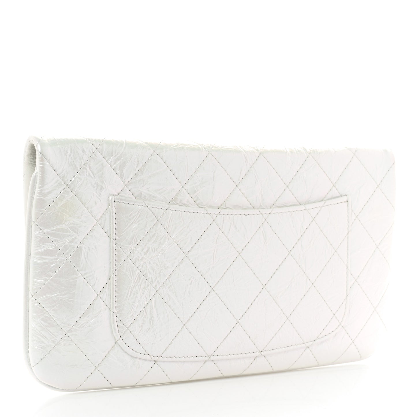 Iridescent Aged Calfskin Small 31 Pouch White