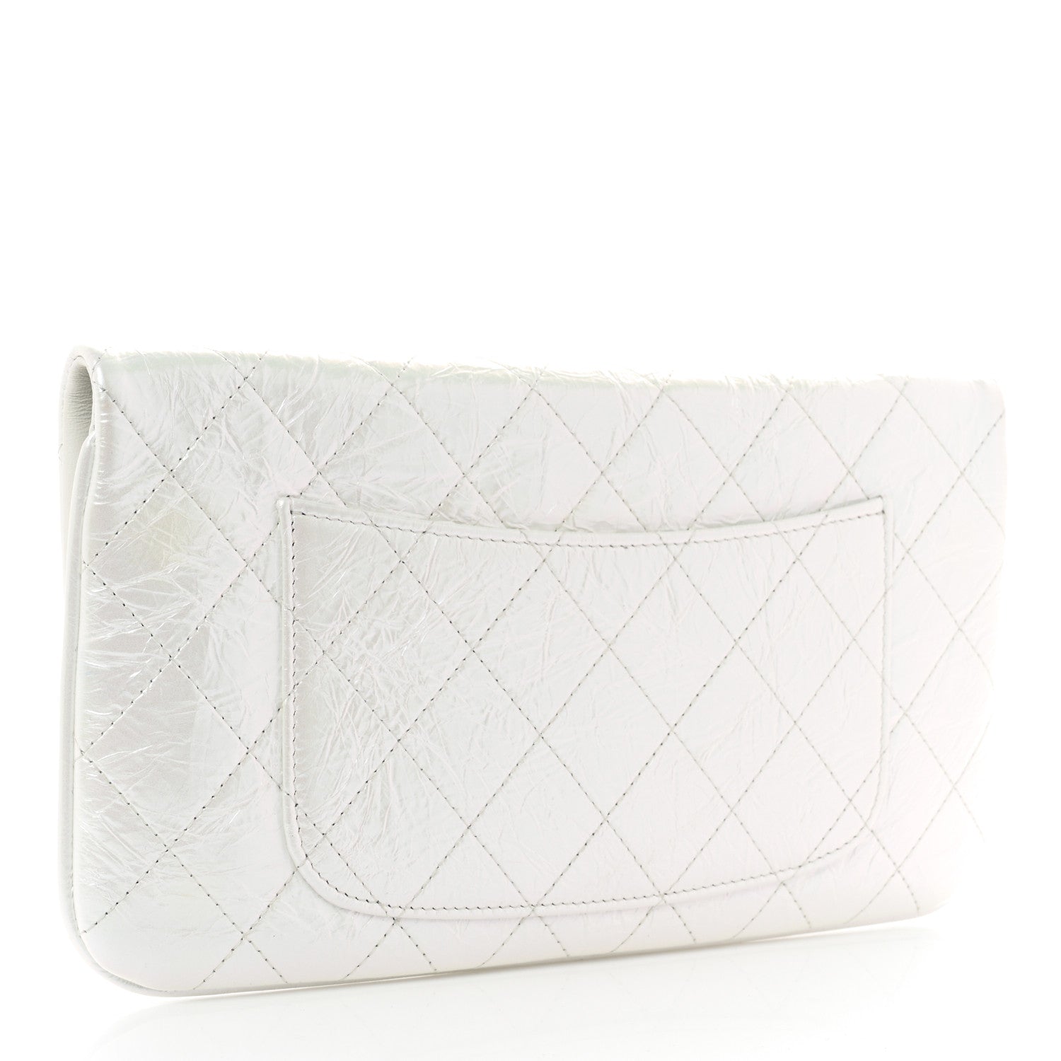 Chanel Iridescent Aged Calfskin Small 31 Pouch White 3 of 14