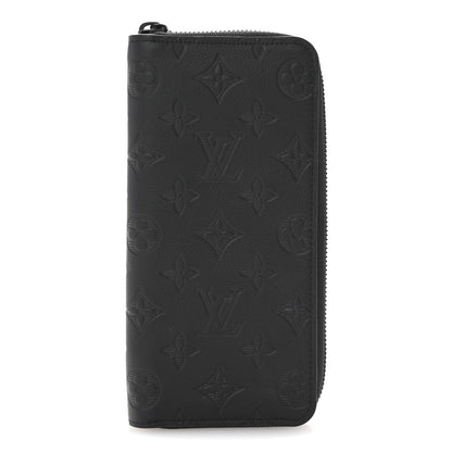 Louis Vuitton Calfskin Monogram Shadow Vertical Zippy Wallet Black 1 of 7