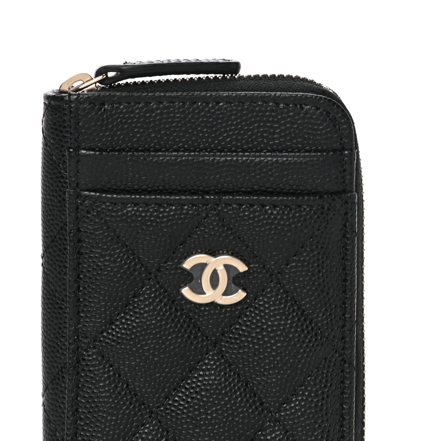 Chanel Caviar Quilted Zip Card Holder Black 8 of 11