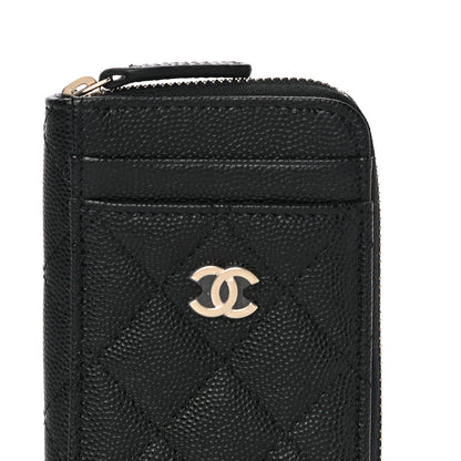 Chanel Caviar Quilted Zip Card Holder Black 8 of 11