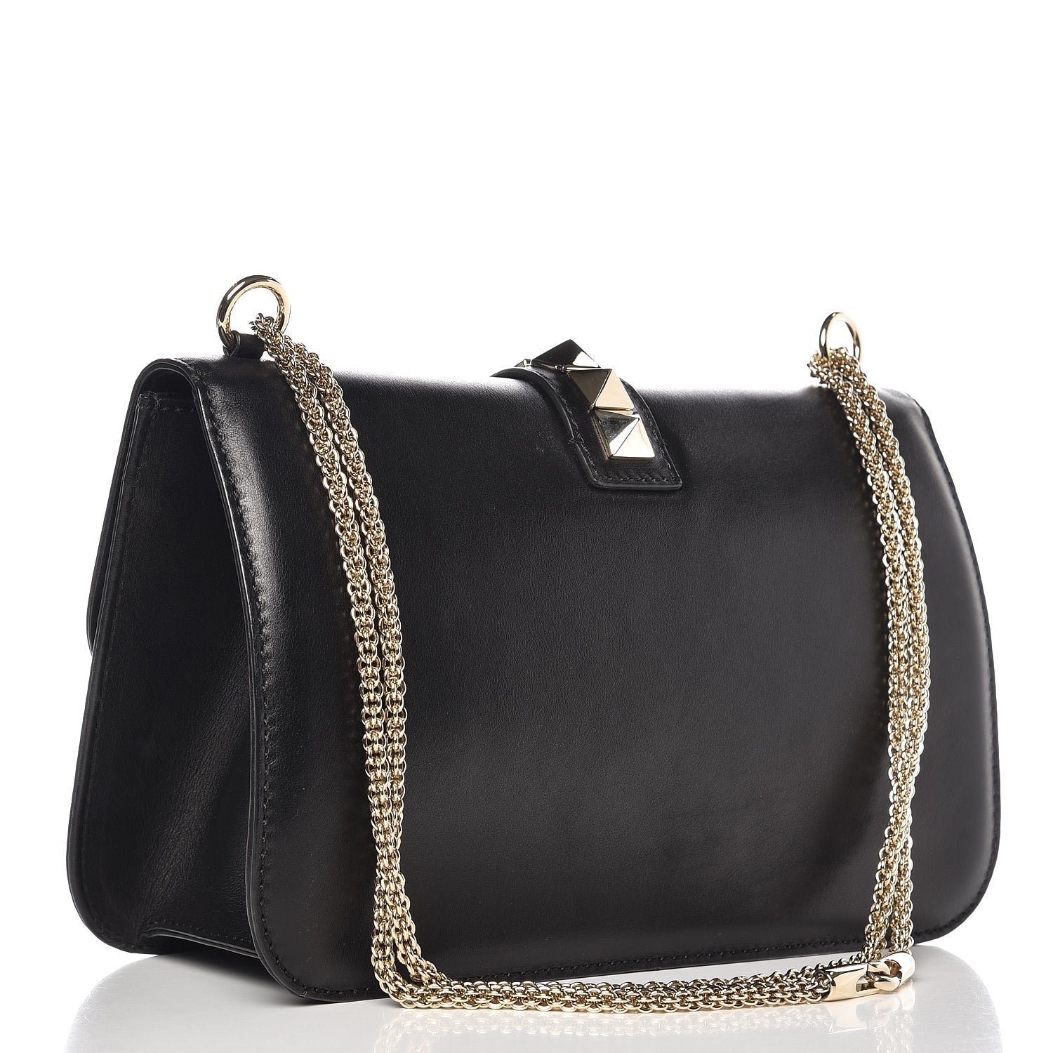 Valentino Garavani Vitello Medium Glam Lock Rockstud Flap Black 3 of 10