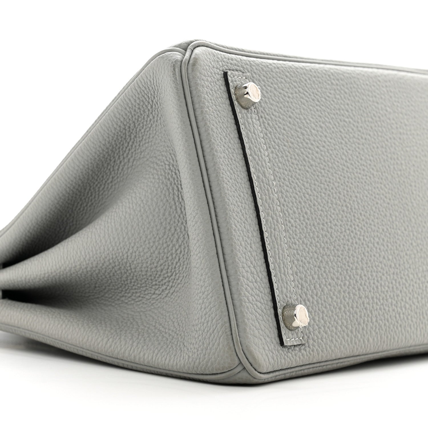 Hermes Togo Horseshoe Birkin 30 Gris Mouette Bleu Electrique 9 of 12