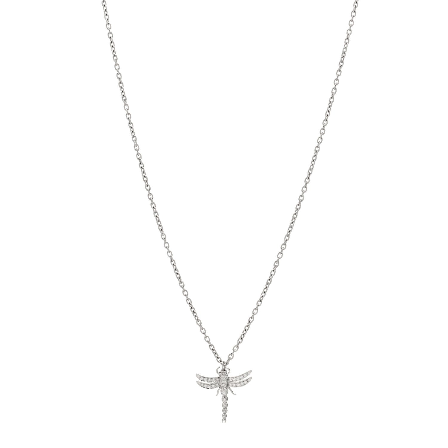 Tiffany Platinum Diamond Dragonfly Pendant Necklace 1 of 4